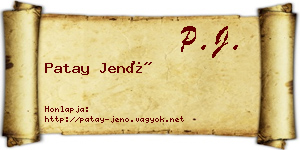 Patay Jenő névjegykártya